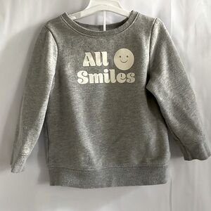 Cat & Jack Sweatshirt Gray w/ White Graphics Size 2T